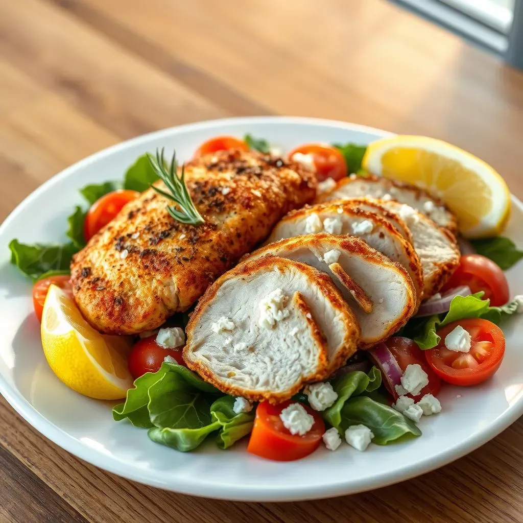 Amazing Air Fryer Chicken Milanese with Mediterranean Salad