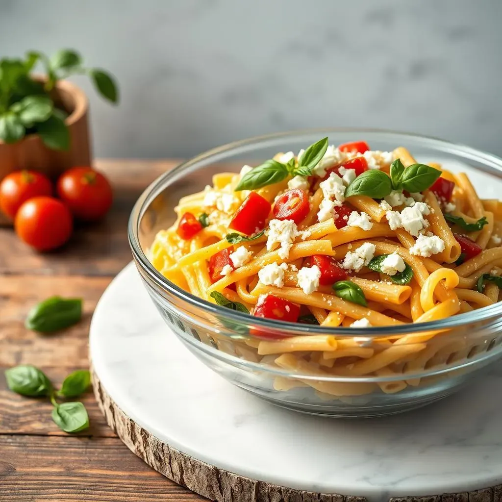 Assembling and Serving Your Greek Pasta Salad Penne