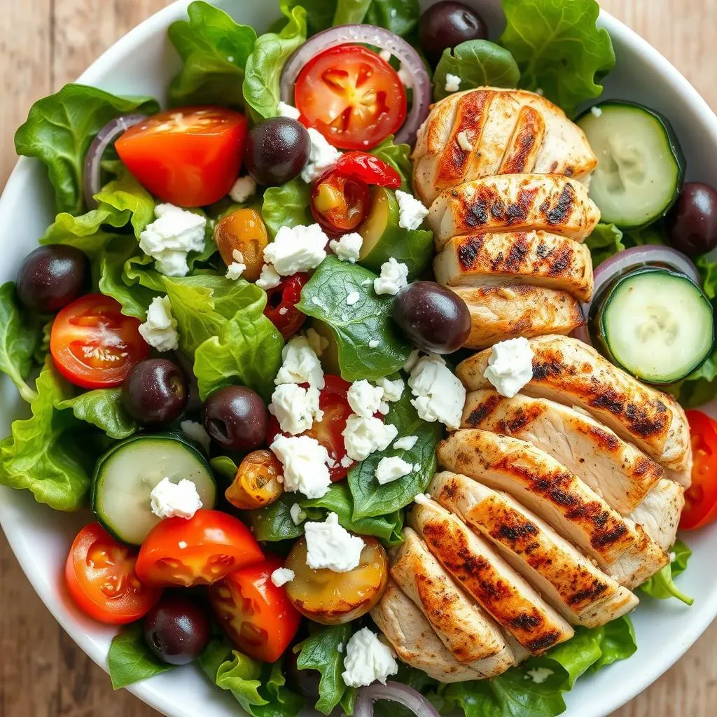 Assembling the Perfect Mediterranean Salad with Chicken