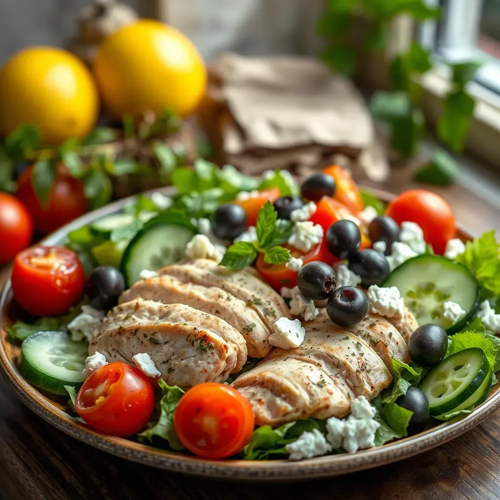 Assembling the Ultimate Lemon Herb Mediterranean Chicken Salad