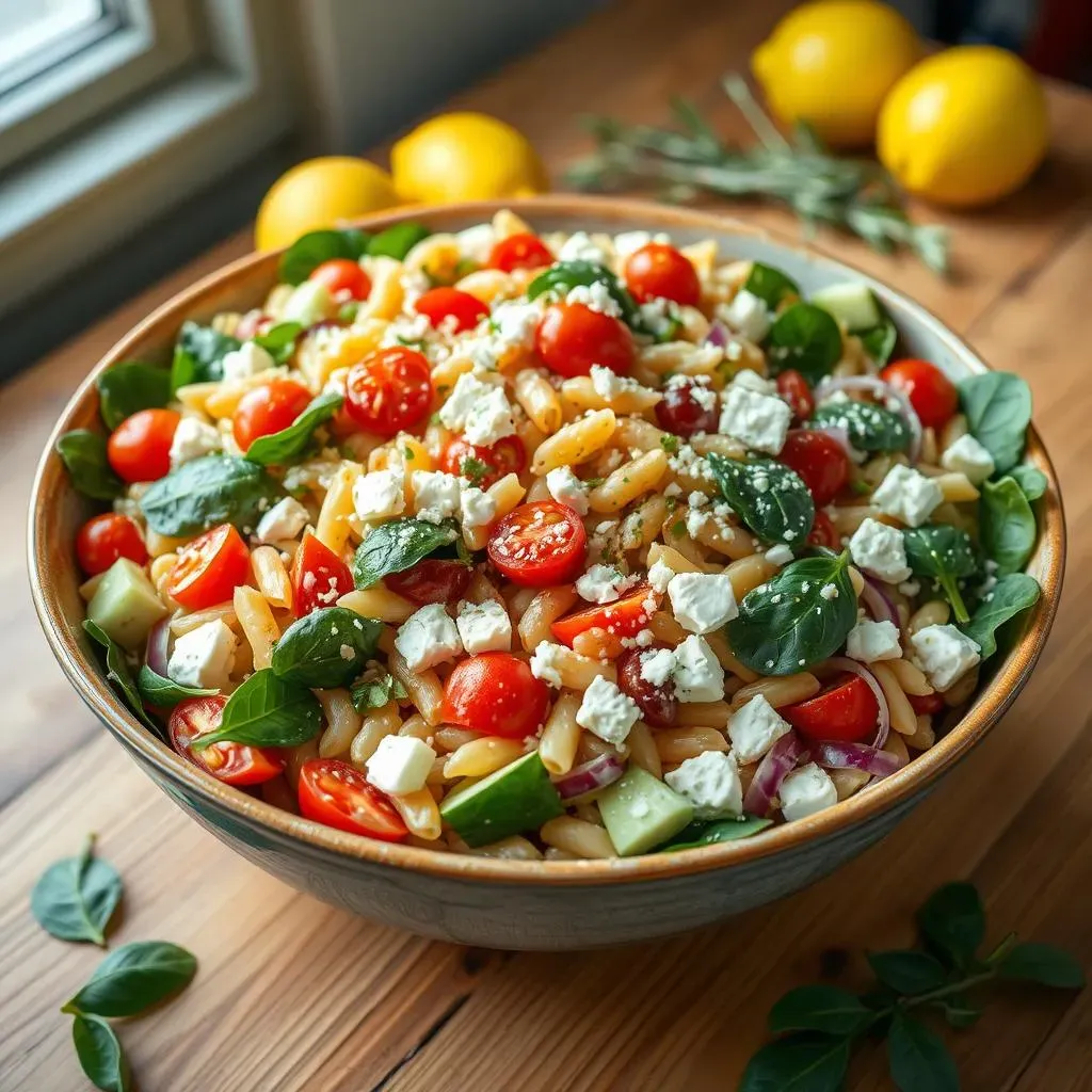 Assembling Your Mediterranean Orzo Spinach Salad