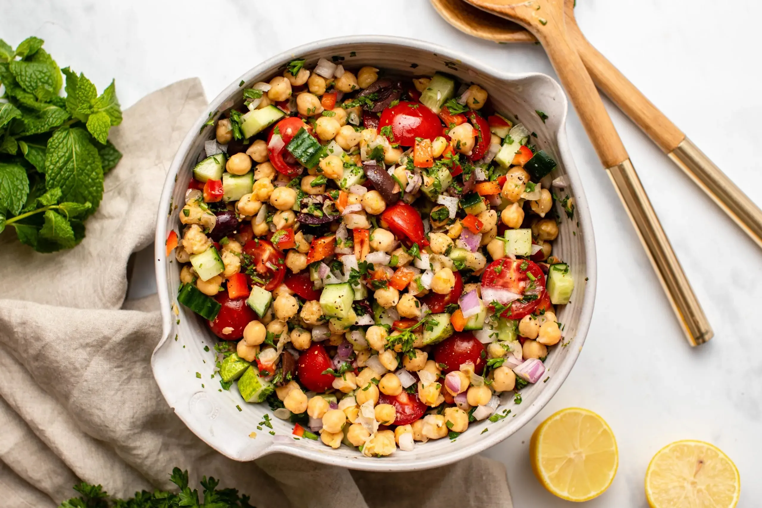 Beyond the Bowl: Benefits of This Mediterranean Chickpea Salad Vegan