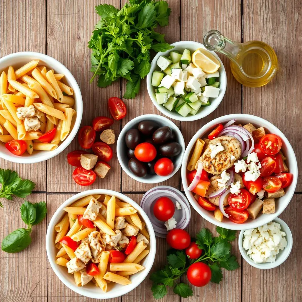 Gather Your Ingredients: What You Need for This Mediterranean Chicken Pasta Salad