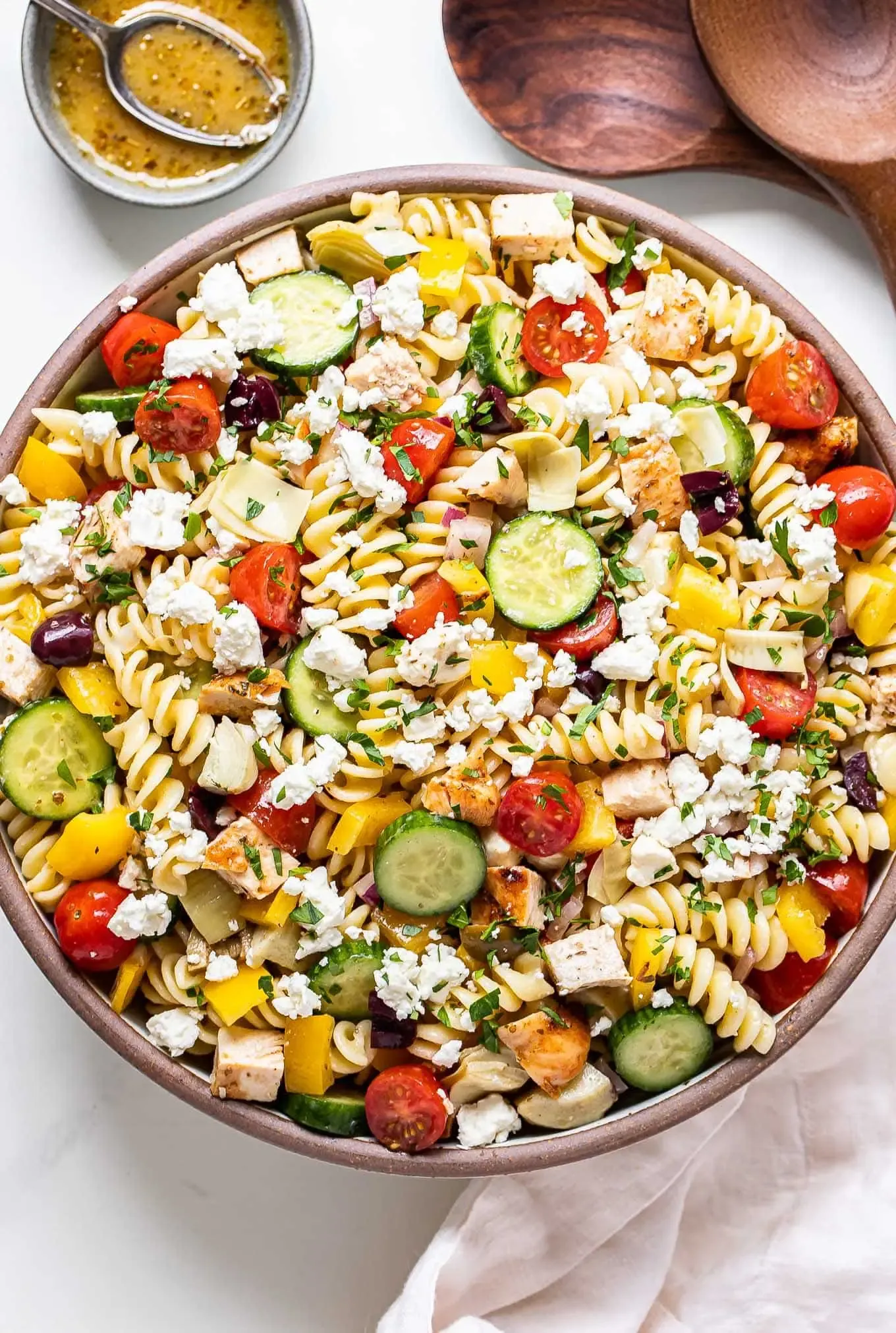 Gathering Ingredients for Your Flavorful Mediterranean Pasta Salad