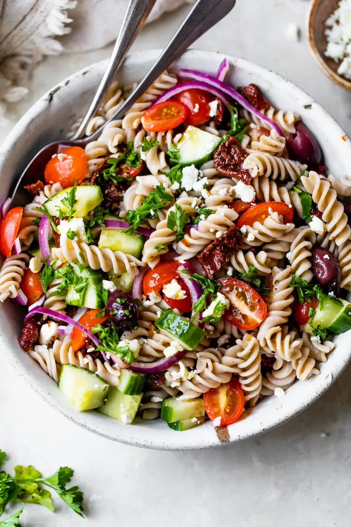 Gathering Your Mediterranean Pasta Salad Ingredients