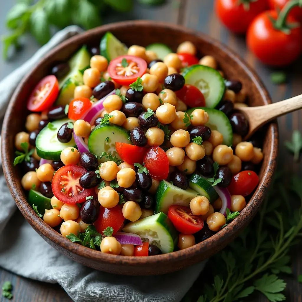 Health Benefits of Mediterranean Chickpea and Black Bean Salad