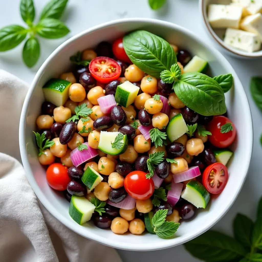How to Make Mediterranean Chickpea and Black Bean Salad: StepbyStep