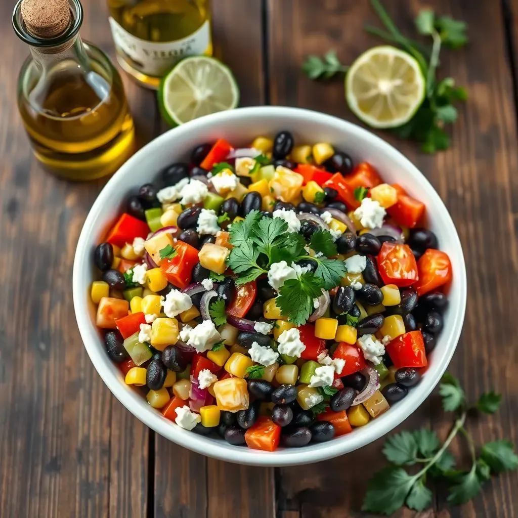 Ingredients for a Bursting with Flavor Mediterranean Black Bean and Corn Salad