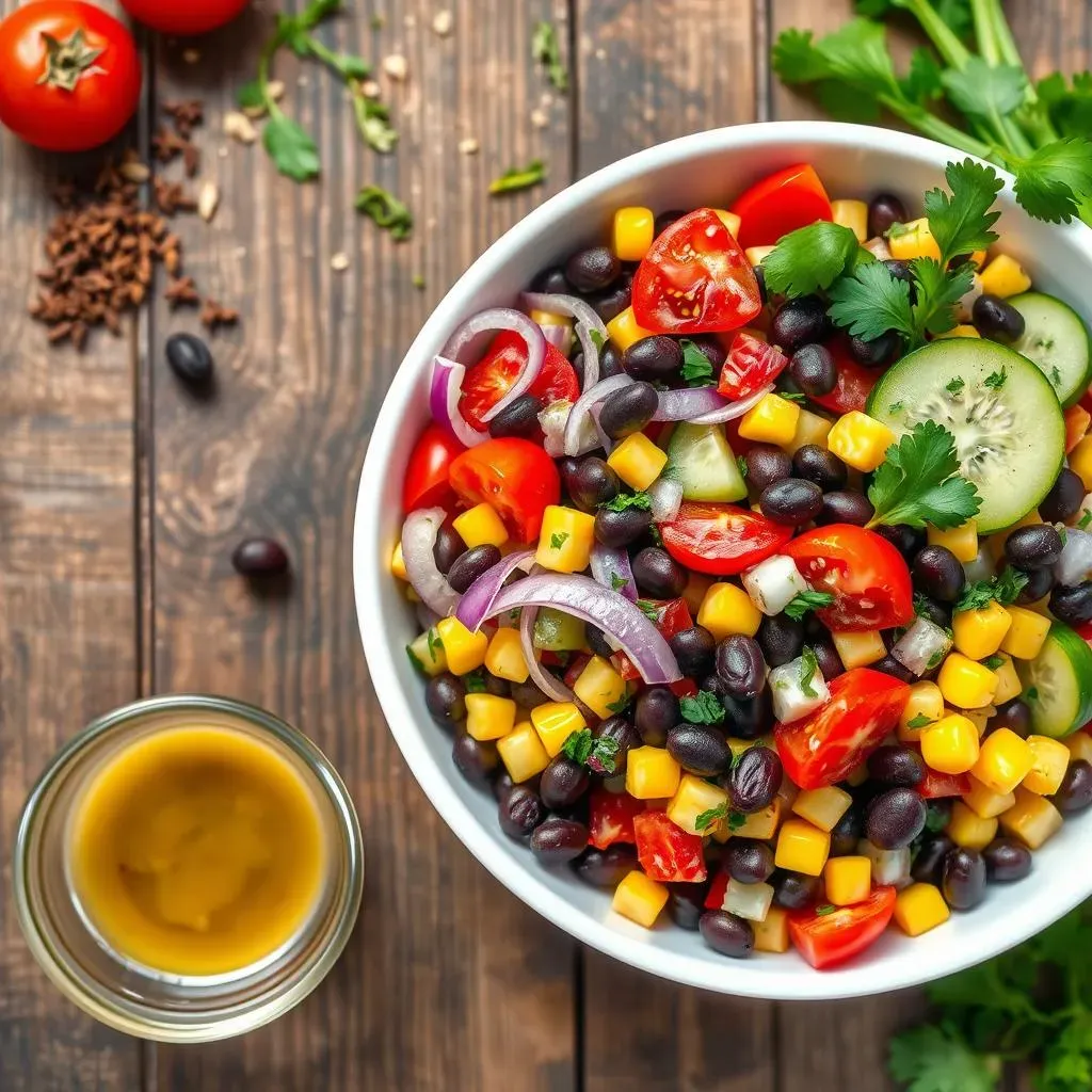 Ingredients for the Best Mediterranean Black Bean and Corn Salad