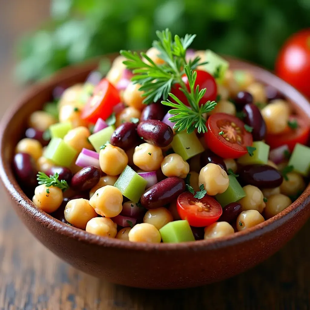 Ingredients for the Perfect Mediterranean Chickpea and Kidney Bean Salad