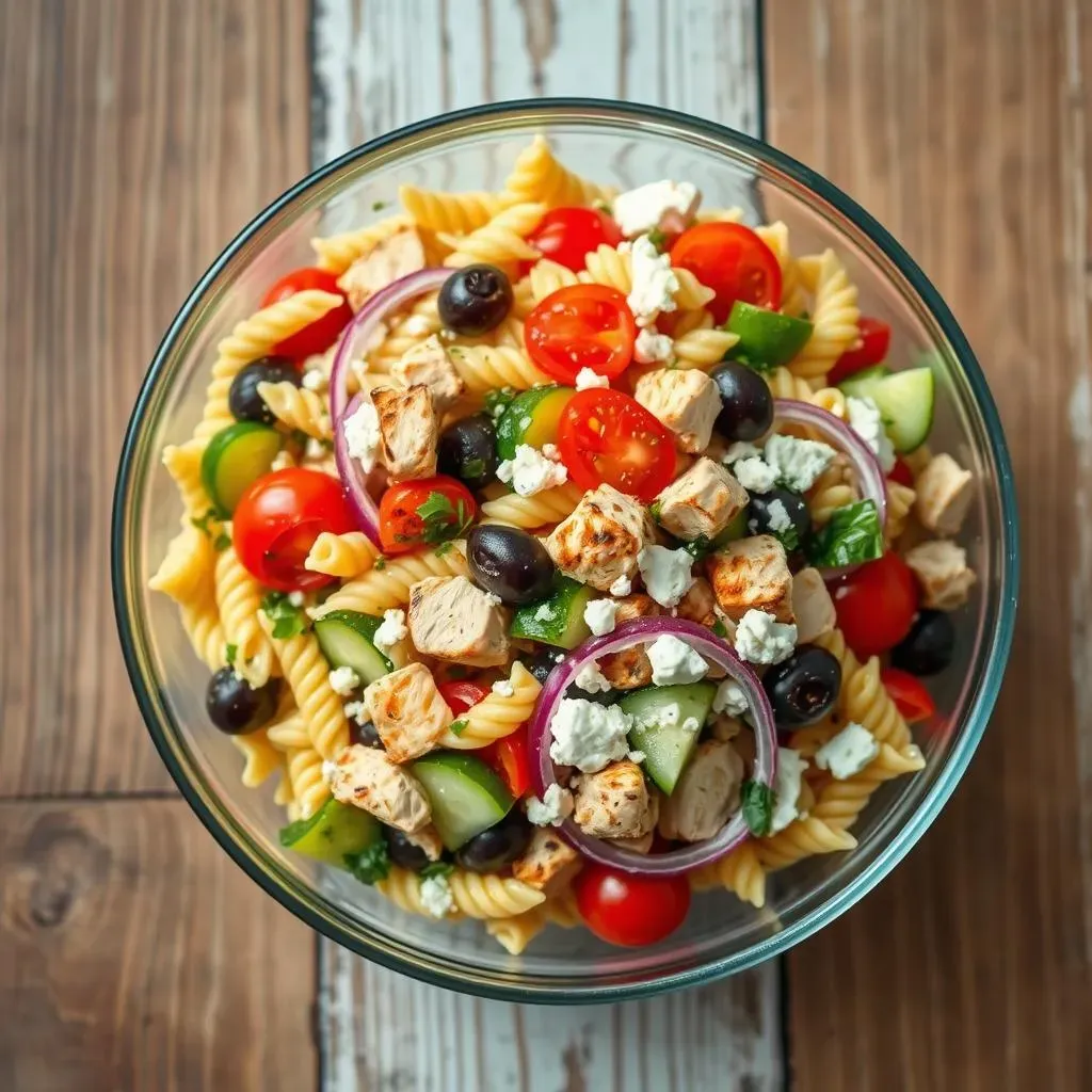 Ingredients for the Ultimate Chicken Mediterranean Pasta Salad