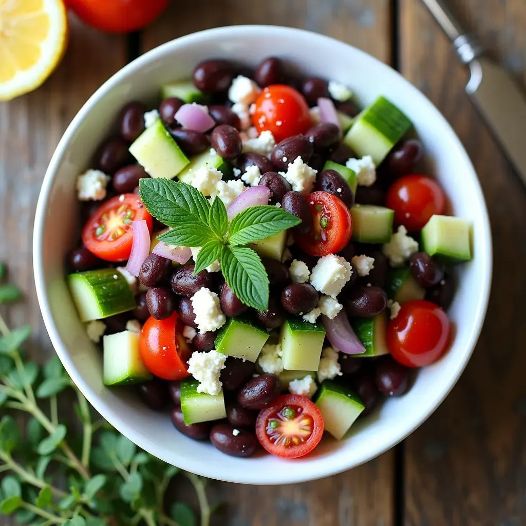 Ingredients for Your Mediterranean Black Bean Salad