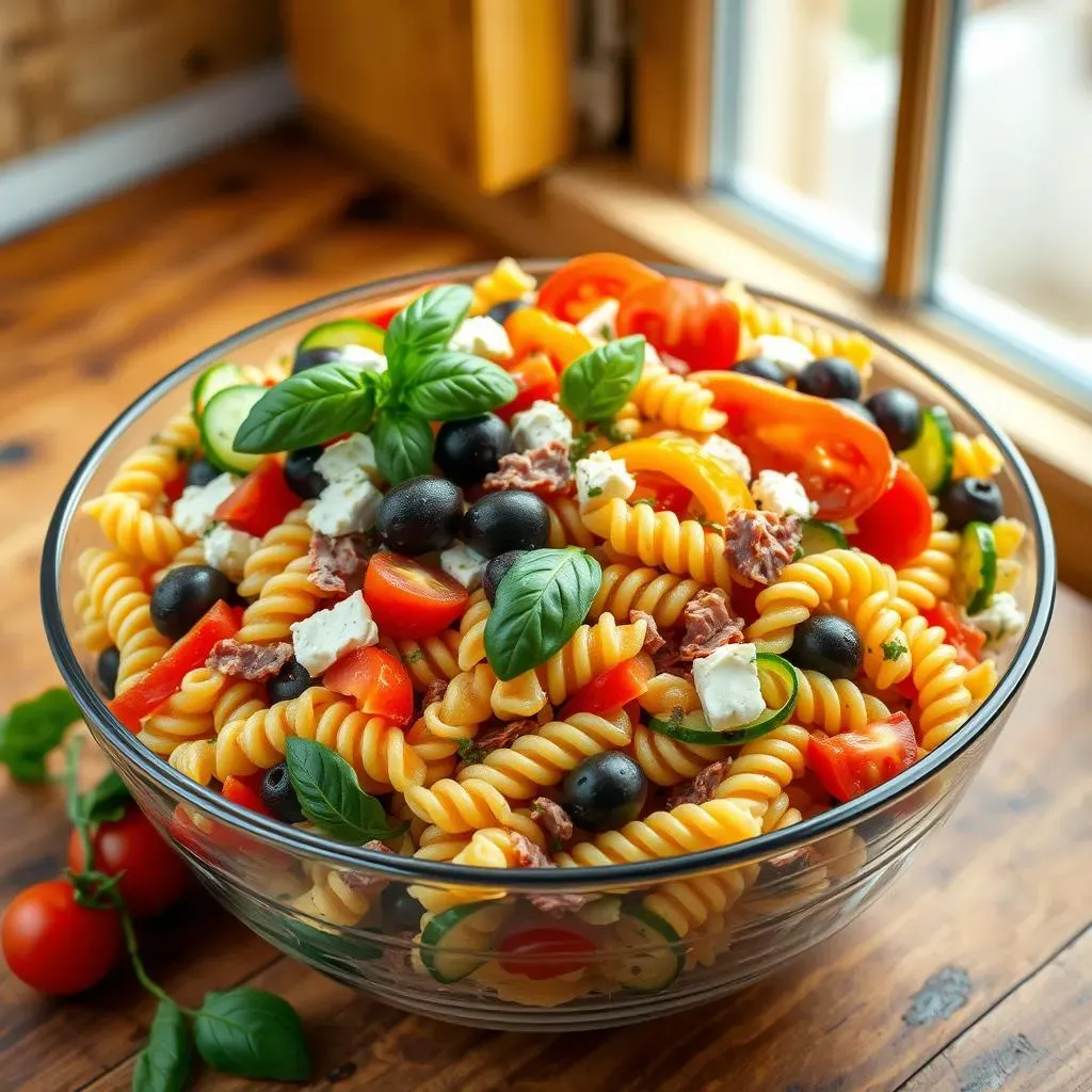 Making Mediterranean Pasta Salad: Ingredients and Simple Steps