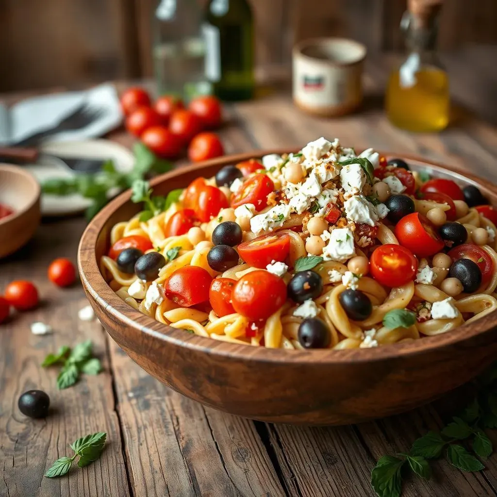 Making the Best Mediterranean Pasta Salad with Zucchini