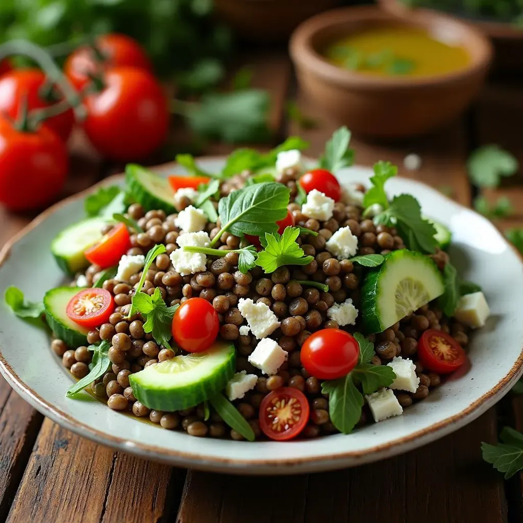 Making the Perfect Mediterranean Lentil Salad with Arugula