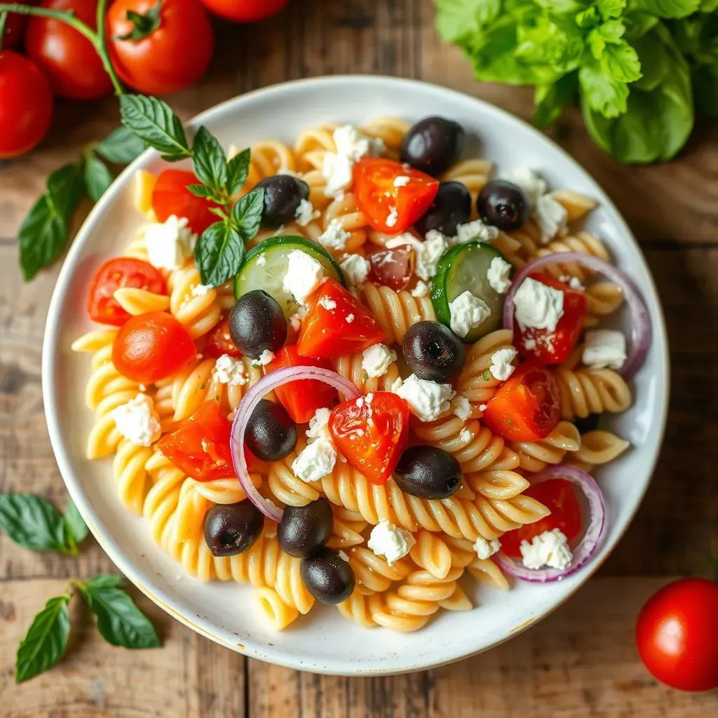 Making the Perfect Mediterranean Pasta Salad with Red Onion