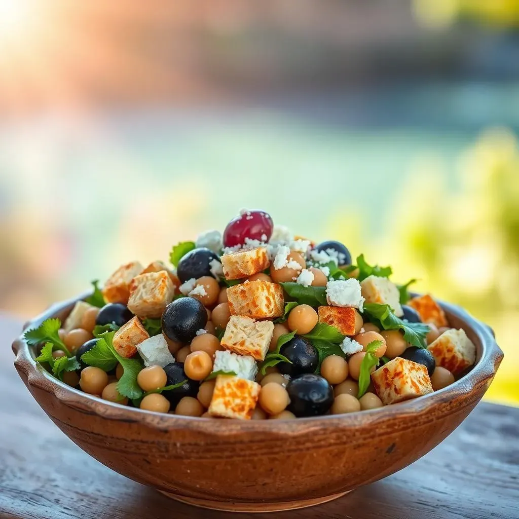 Making Your Mediterranean Greek Salad with Chickpeas