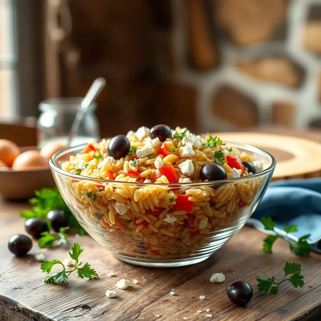 Making Your Mediterranean Orzo Salad with Feta