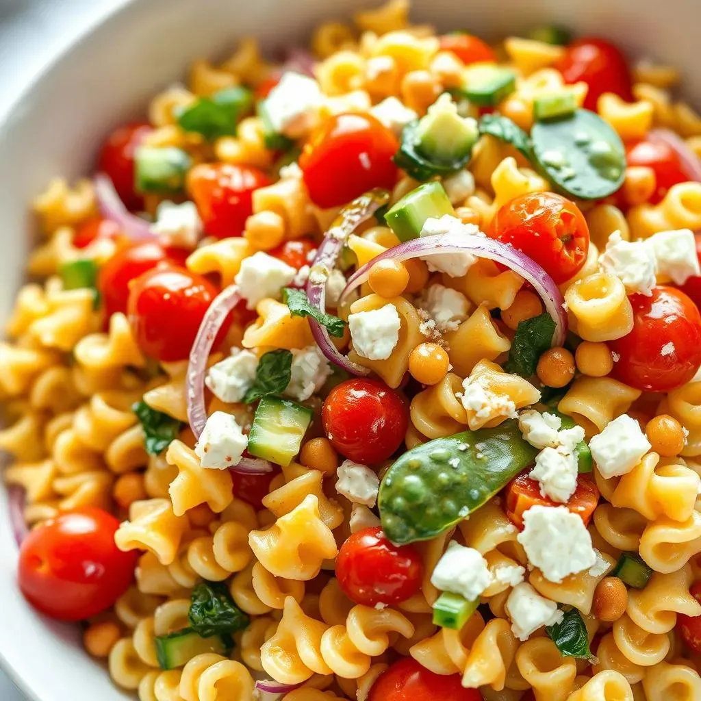 Making Your Mediterranean Pasta Salad with Avocado