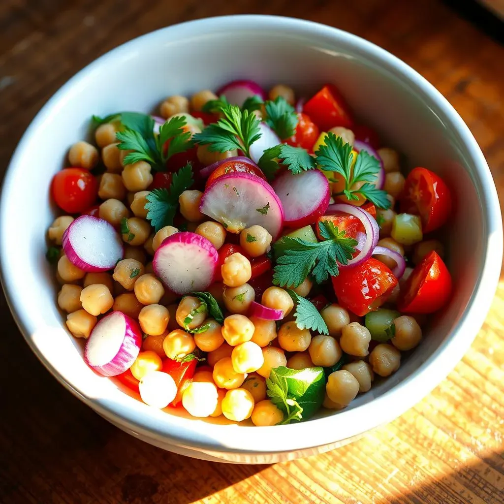 Making Your Own Mediterranean Chickpea Salad with Radishes