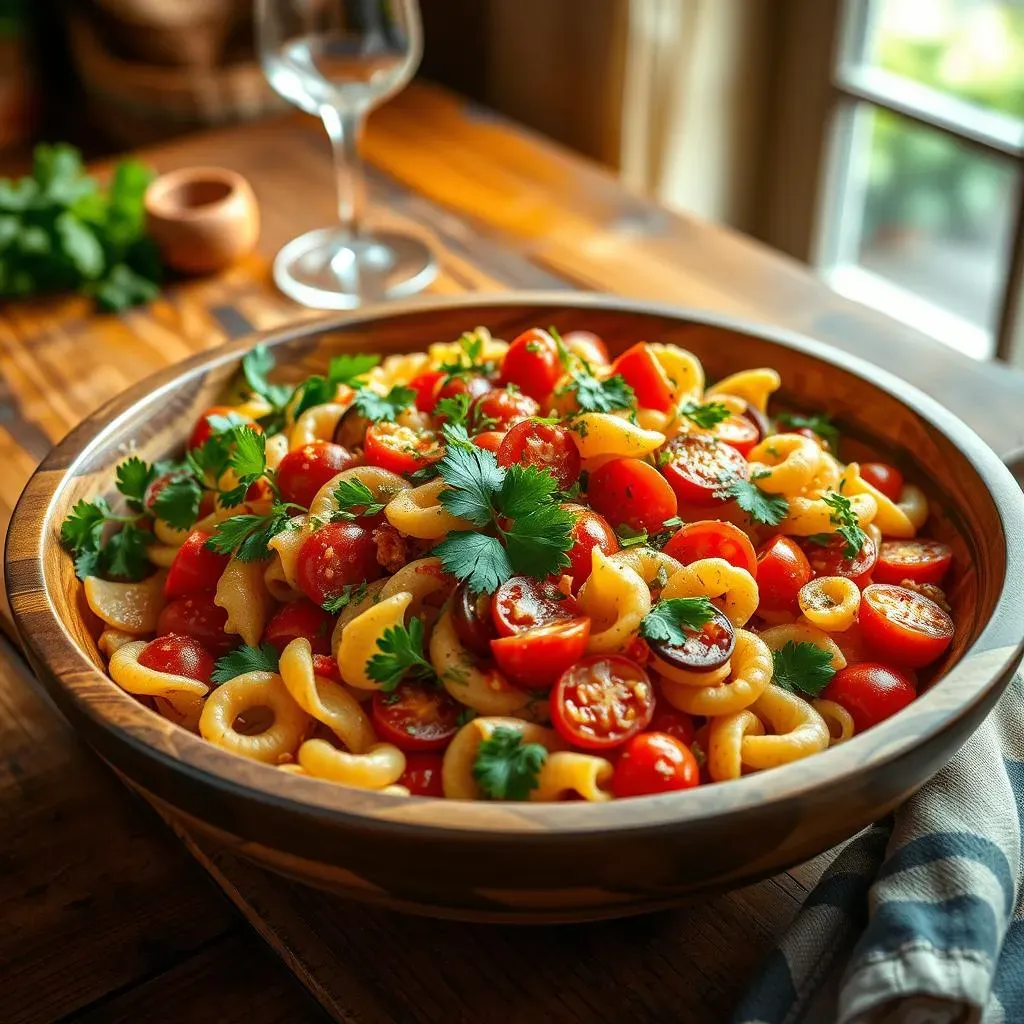 Making Your Own Mediterranean Pasta Salad with Parsley