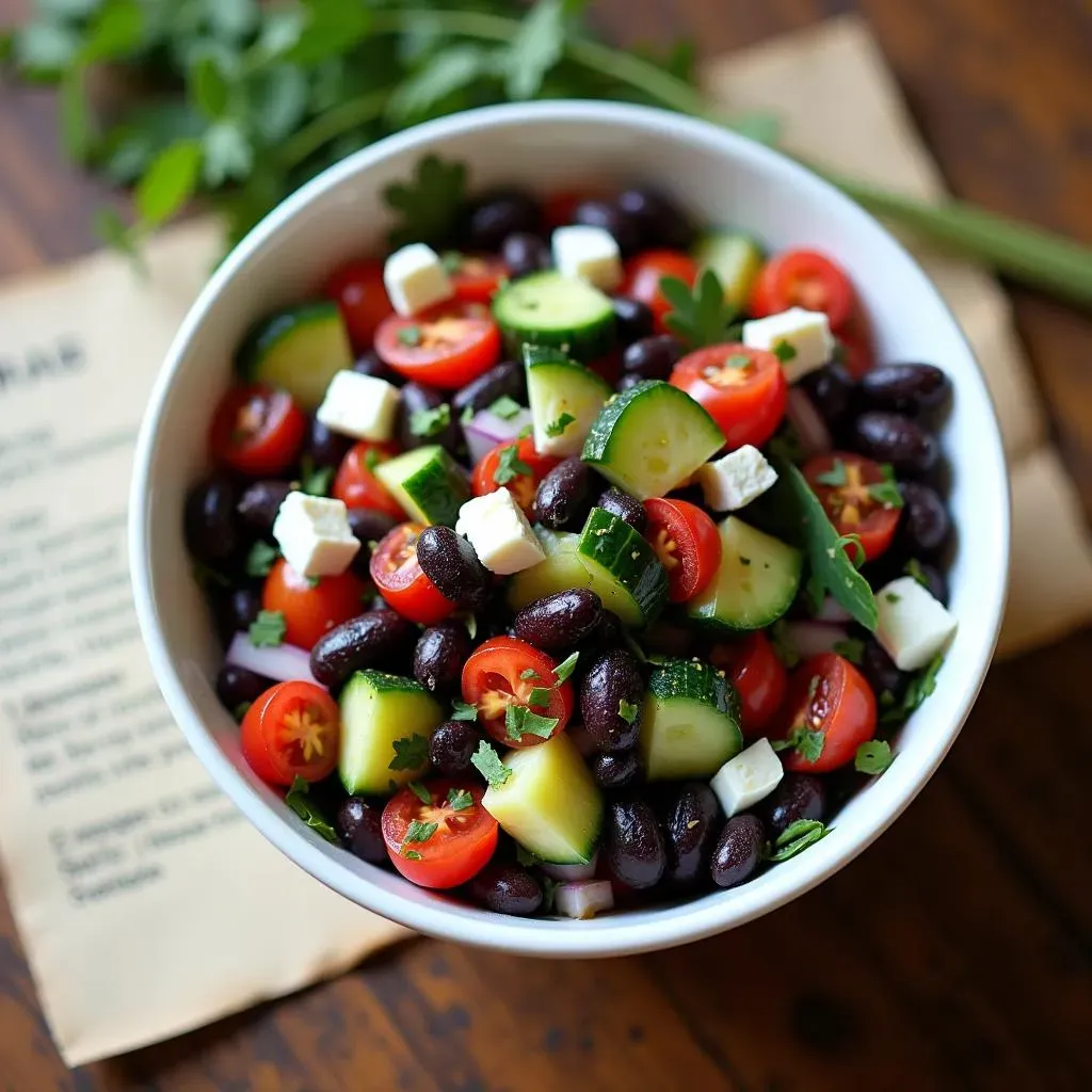 Mediterranean Black Bean Salad Recipe: Detailed Card & Nutritional Info