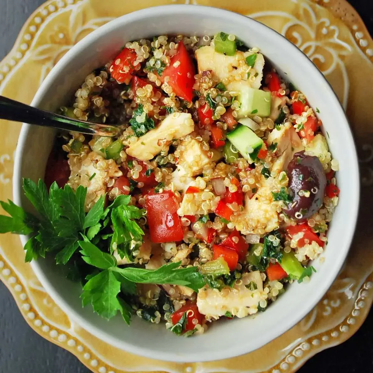 Authentic Mediterranean Chicken Quinoa Salad Panera