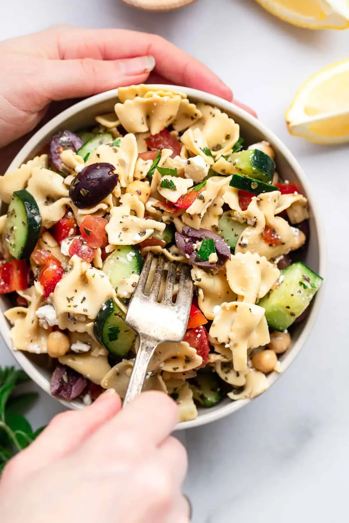 The Perfect Mediterranean Chickpea Pasta Salad Recipe