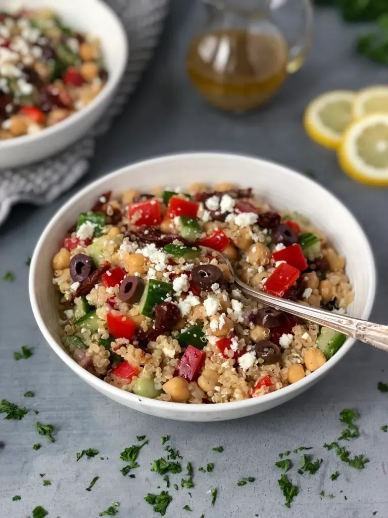 Your new favorite mediterranean chickpea quinoa salad