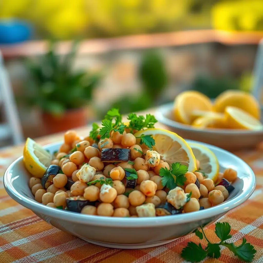 Ultimate Mediterranean chickpea salad with eggplant