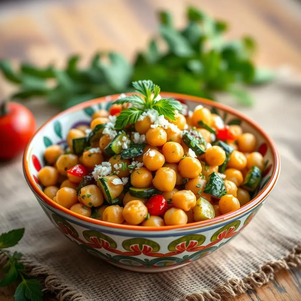 Ultimate Mediterranean chickpea salad with zucchini