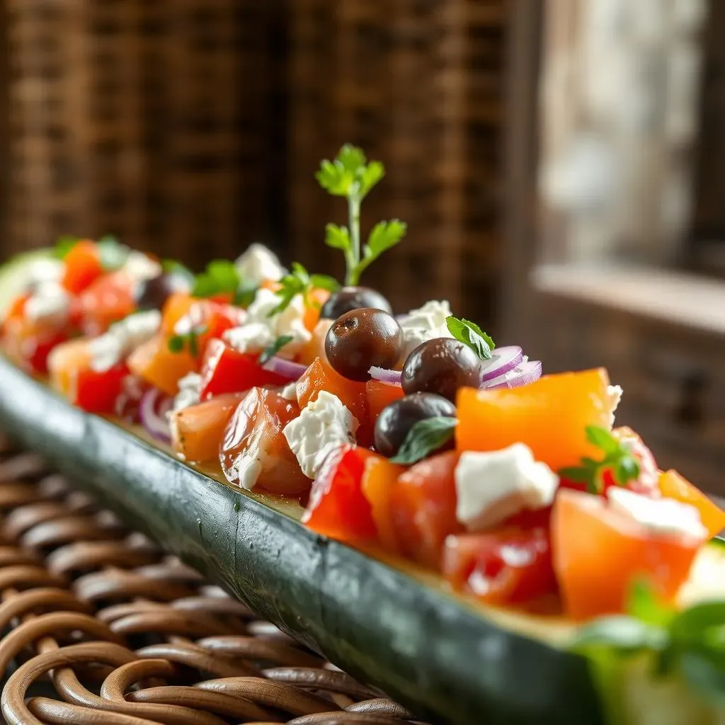 Amazing Mediterranean Cucumber Boats, Quick Recipe