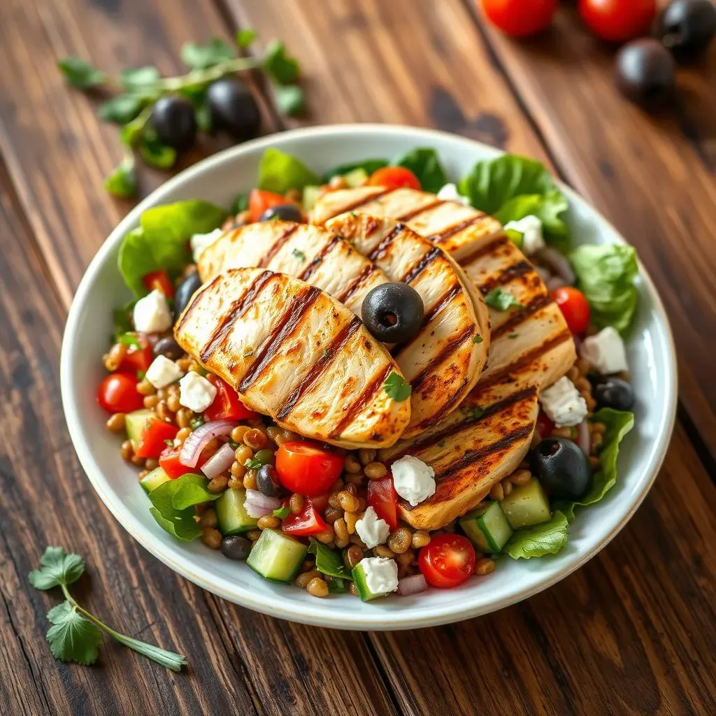 Ultimate Mediterranean Lentil Salad with Grilled Chicken