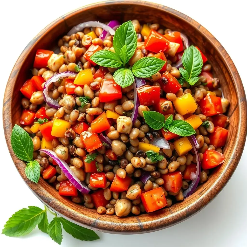 Amazing Mediterranean lentil salad with mint