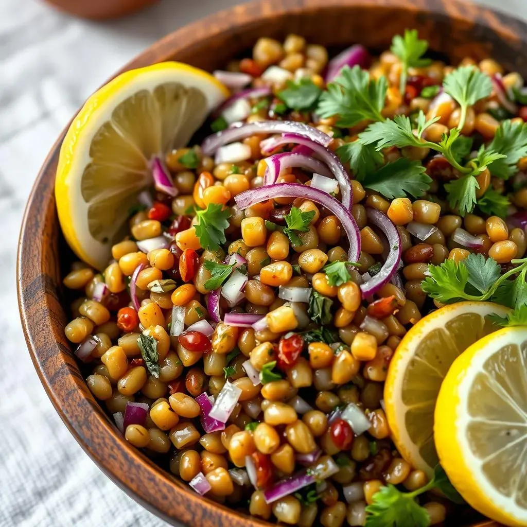 Ultimate Mediterranean lentil salad with red onion