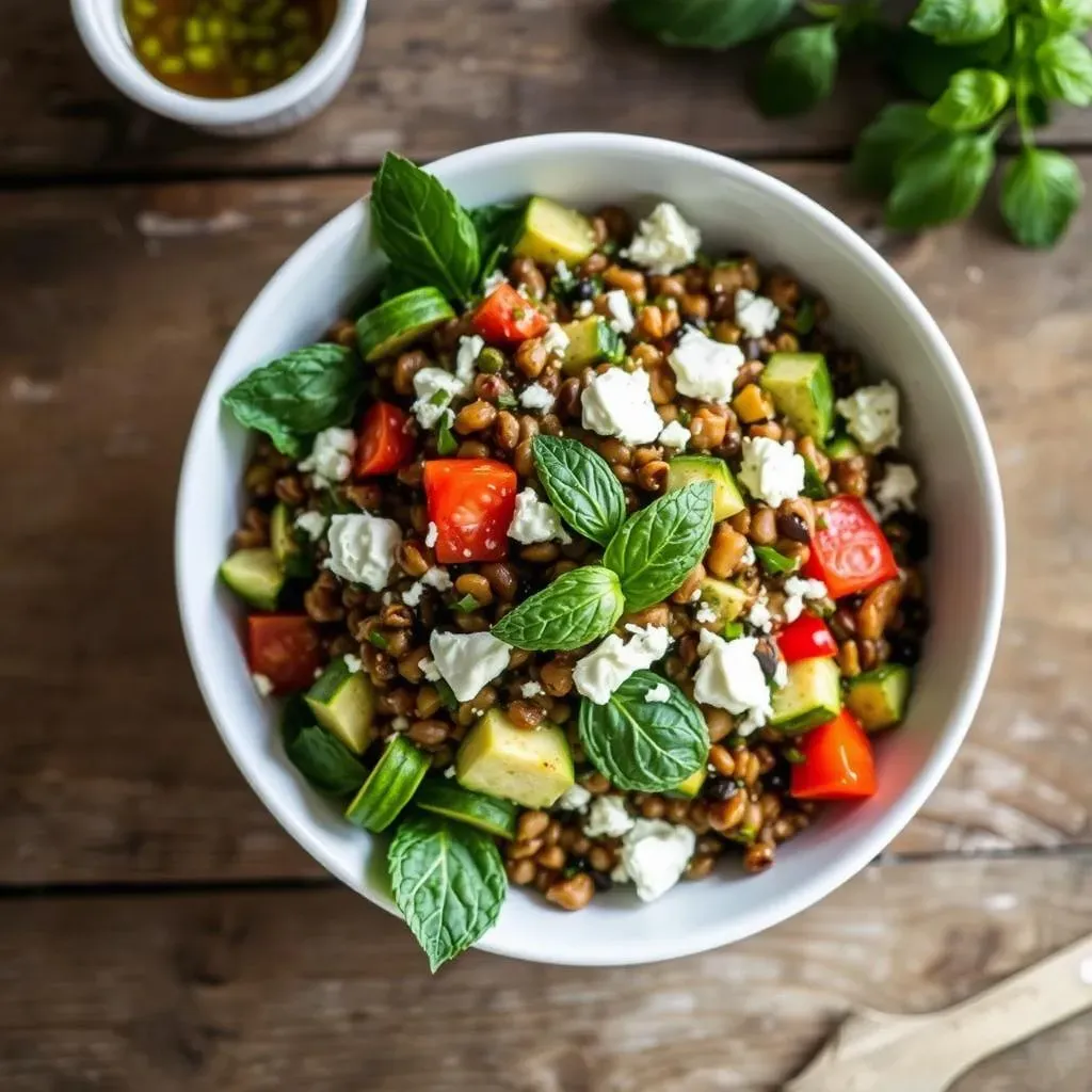 Absolute Mediterranean lentil salad with zucchini