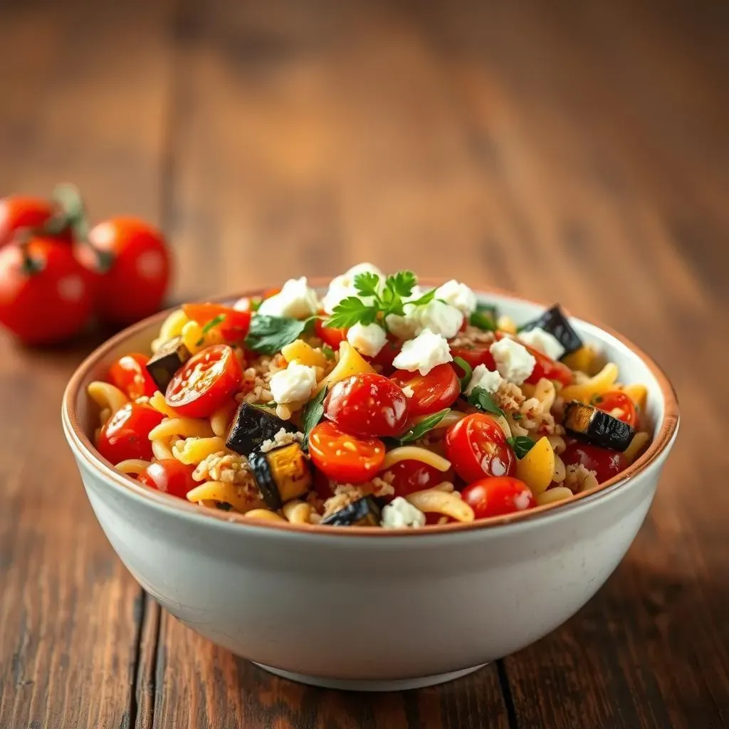 Absolute Mediterranean orzo salad with roasted vegetables