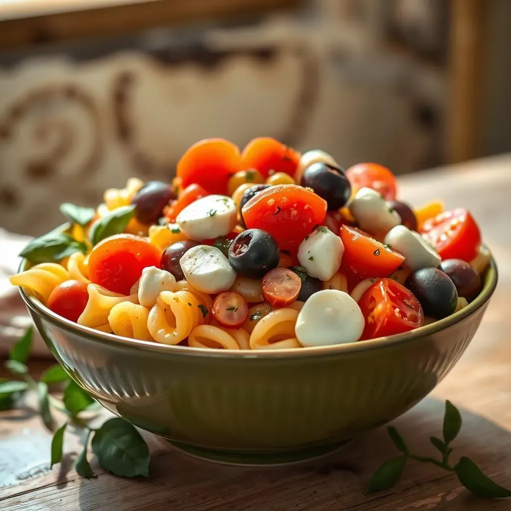 Amazing Mediterranean Pasta Salad with Mozzarella