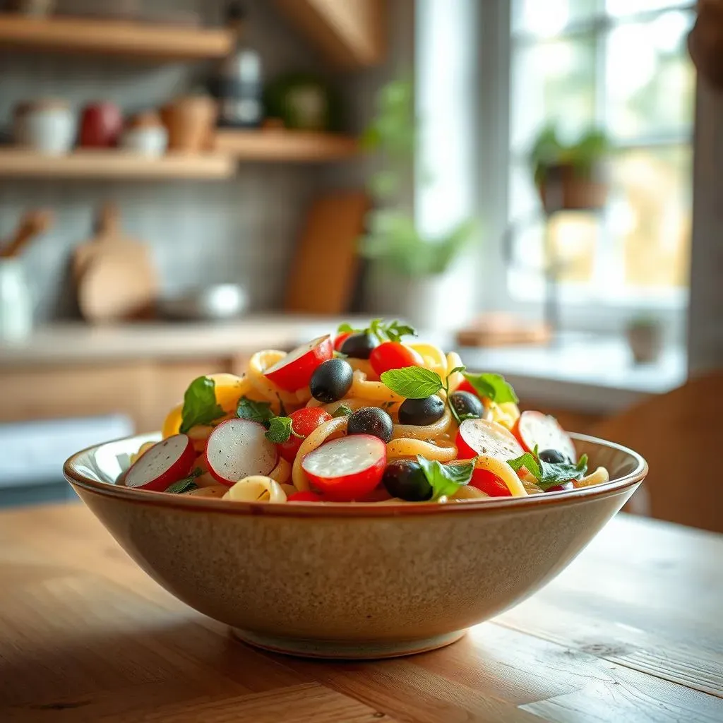 Amazing Mediterranean Pasta Salad with Radishes