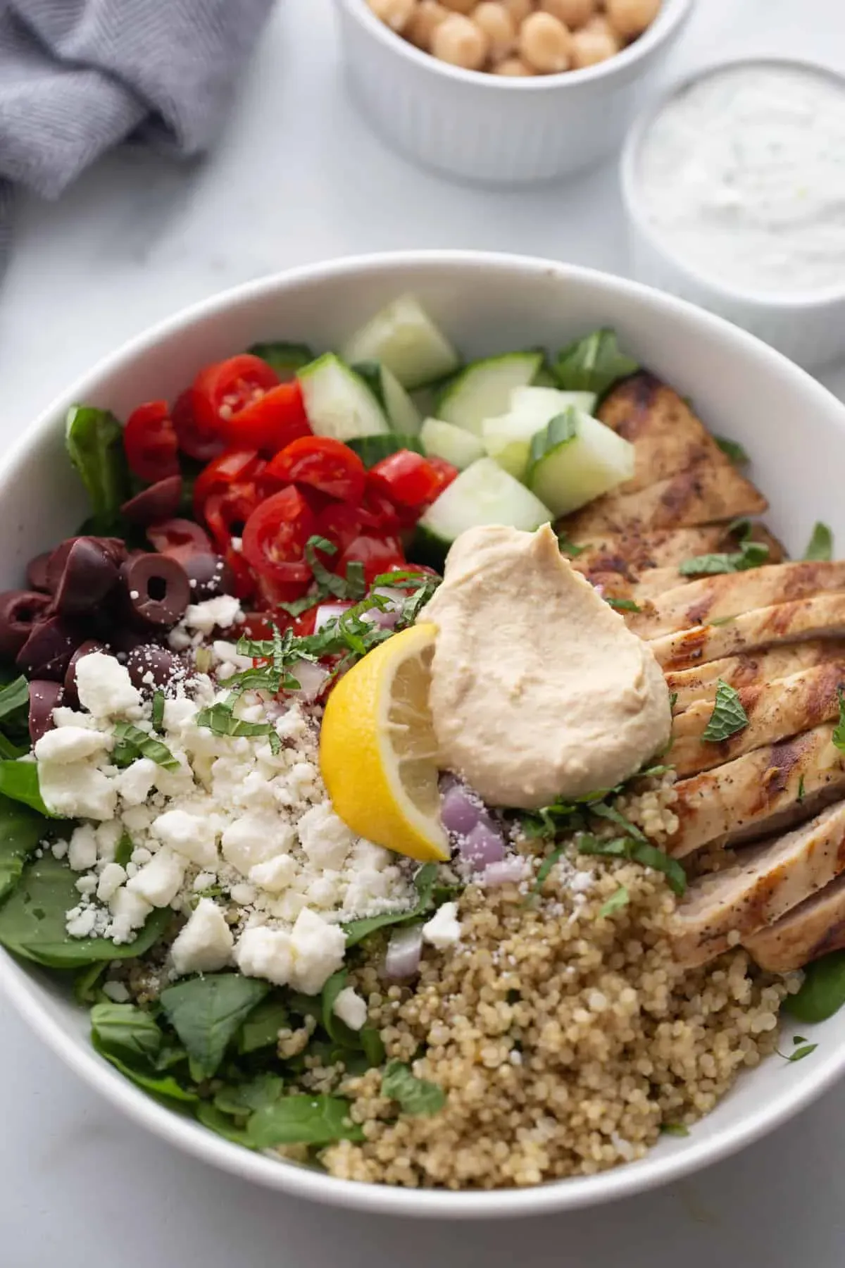 Simple mediterranean quinoa chicken salad recipe
