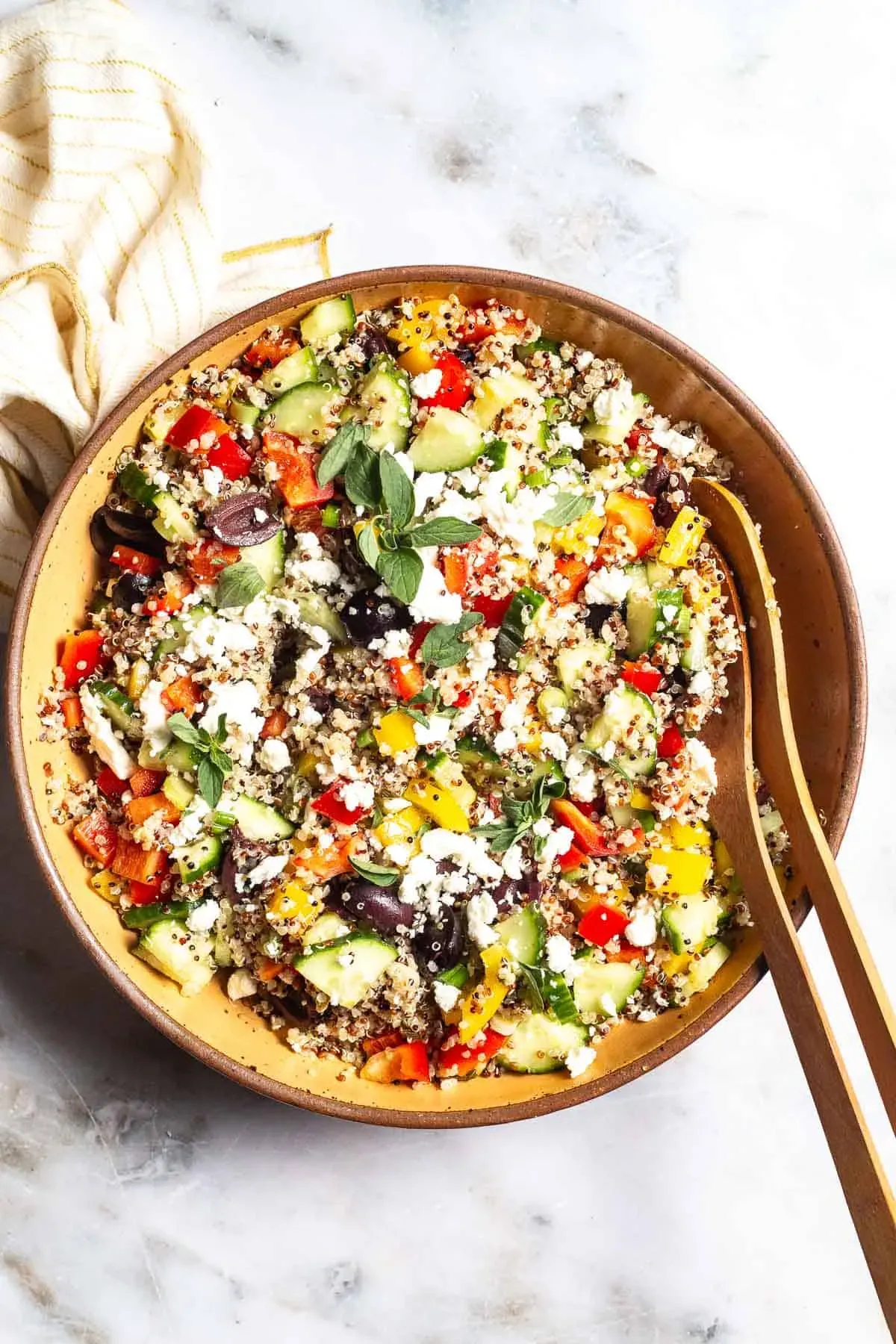 Ultimate mediterranean quinoa salad with feta cheese