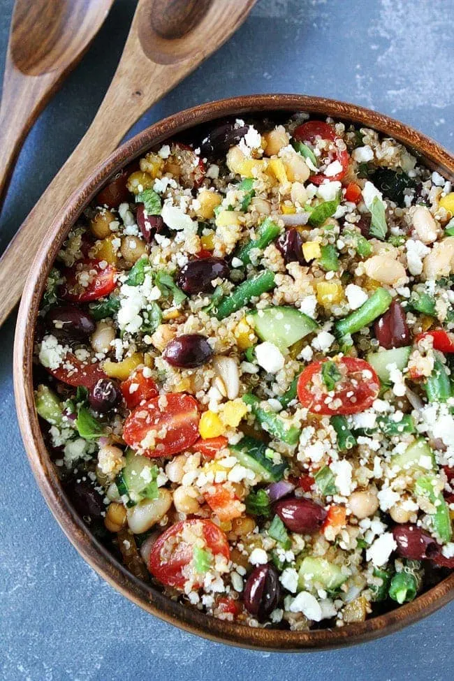 Quick & Easy Mediterranean Three Bean Quinoa Salad