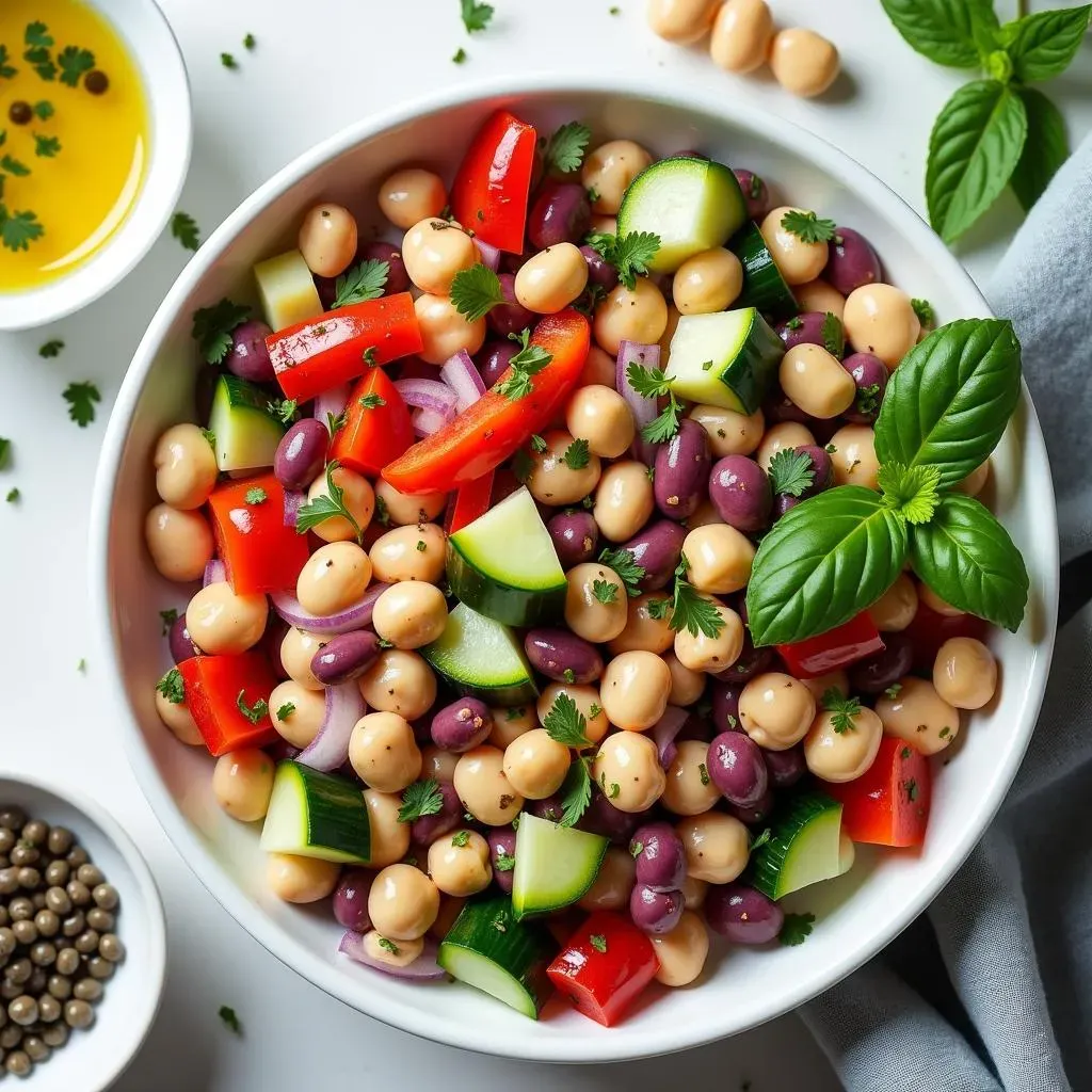 Mediterranean Three Bean Salad Recipe: Ingredients Breakdown for Salad and Vinaigrette