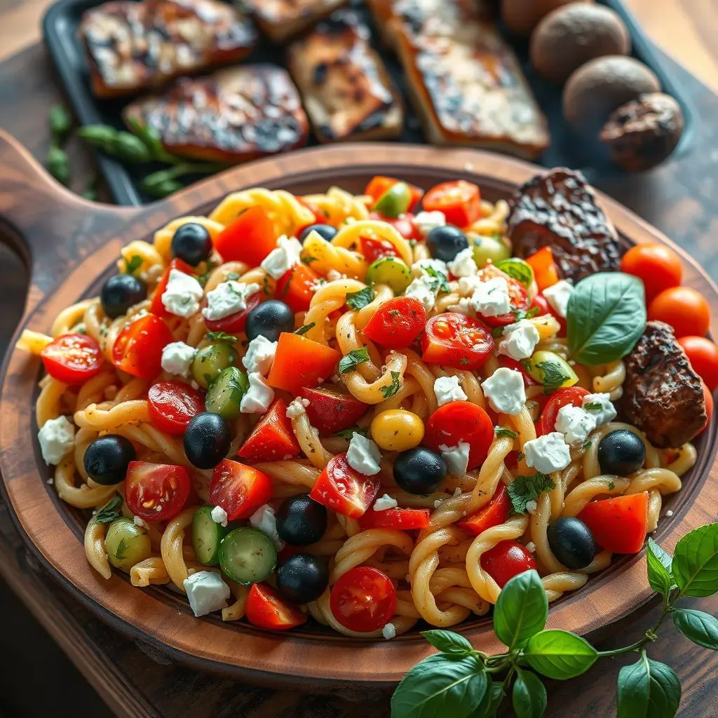 Serving and Customizing Your Mediterranean Pasta Salad with Herbs