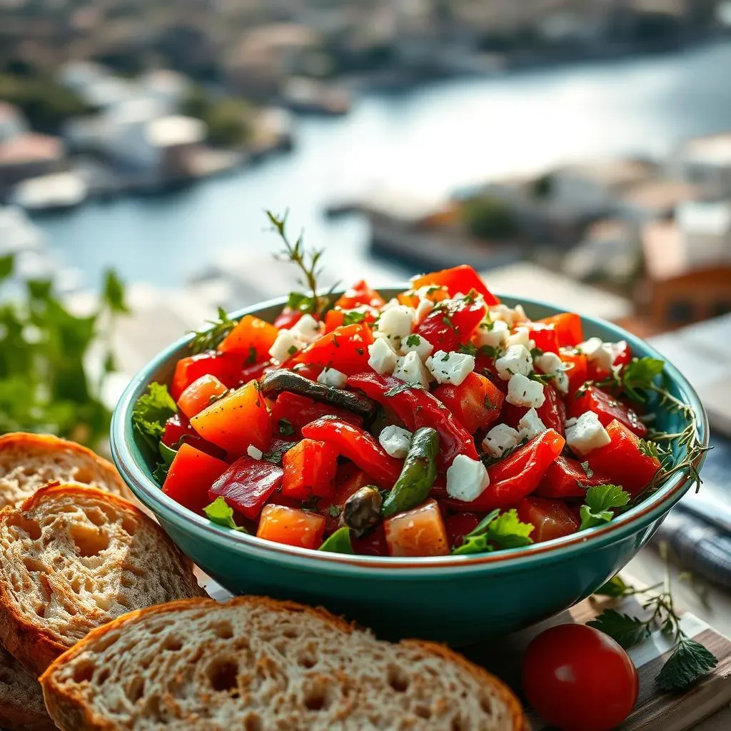 Serving and Enjoying Your Perfect Mediterranean Greek Salad with Roasted Red Peppers