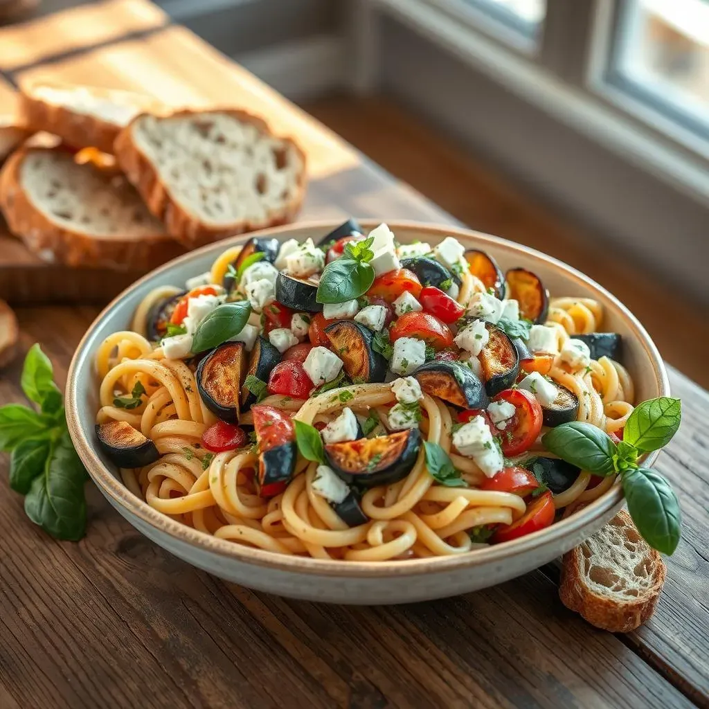 Serving and Storing Your Mediterranean Pasta Salad with Eggplant