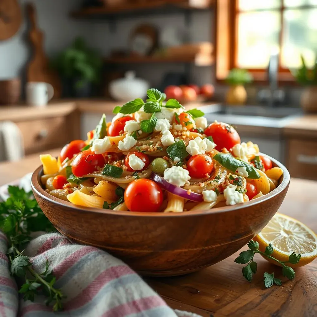 Serving and Storing Your Mediterranean Pasta Salad with Lemon Dressing