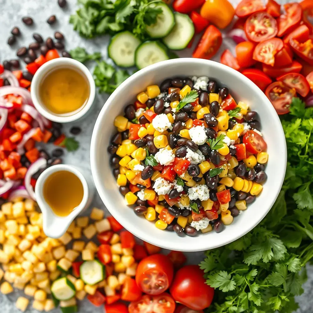 StepbyStep: Crafting Your Mediterranean Black Bean and Corn Salad with Feta
