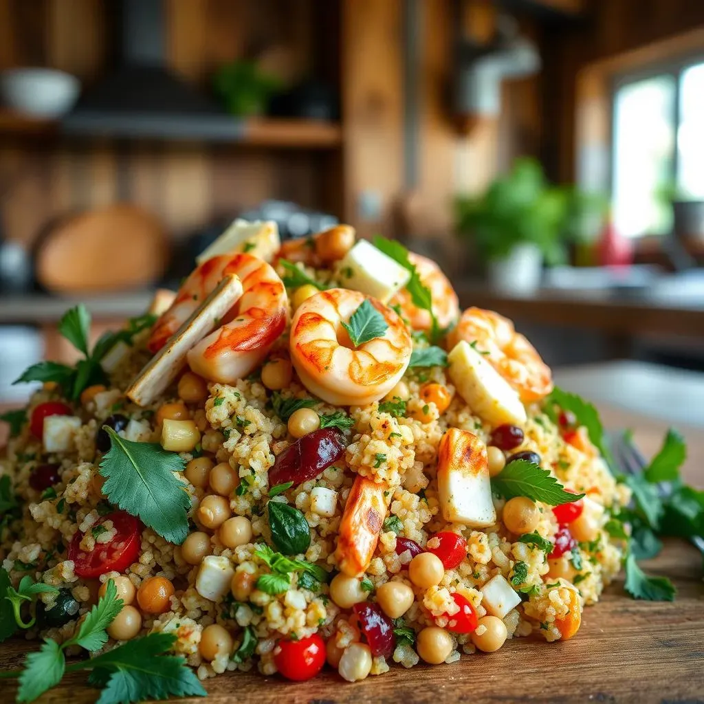 Variations on the Mediterranean Quinoa Salad with Shrimp Theme