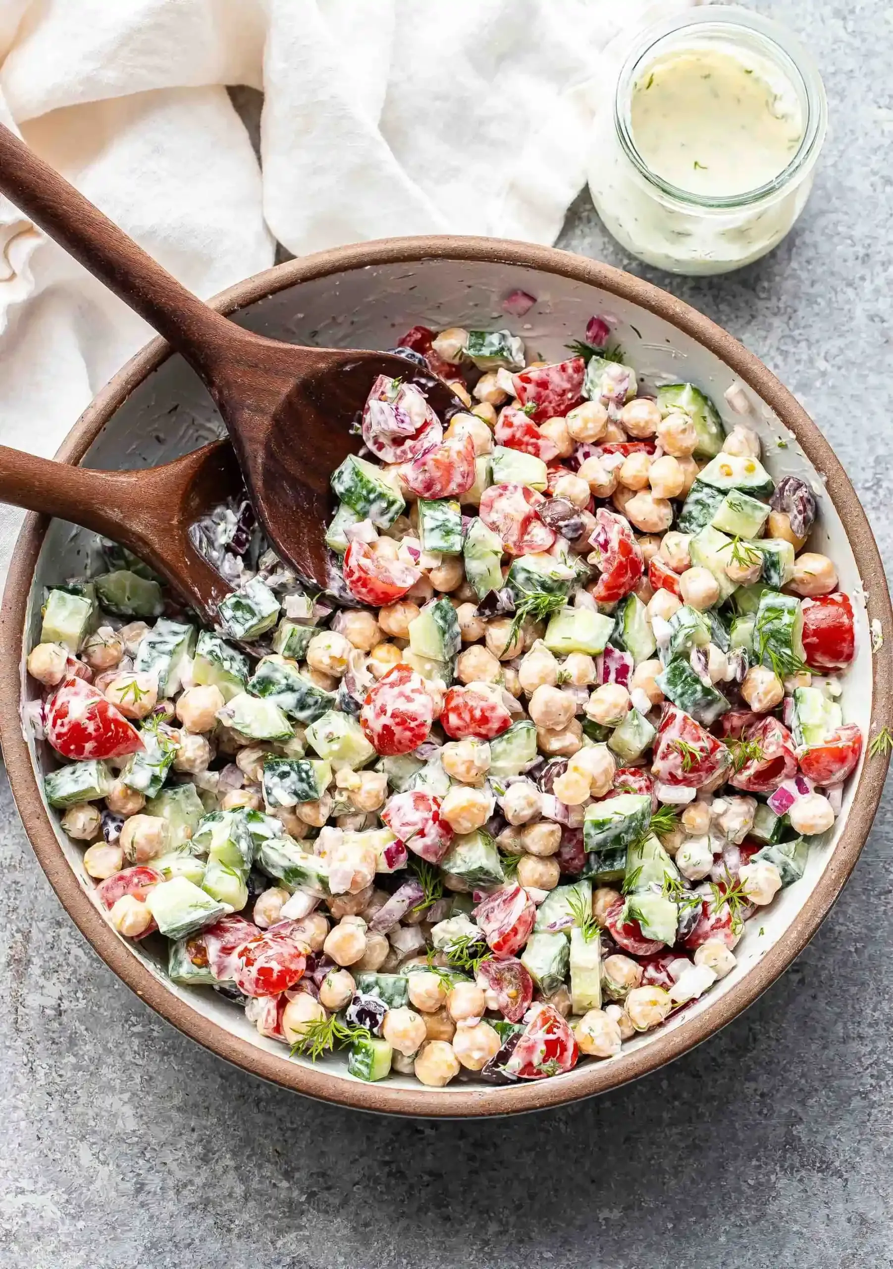 Why You Need This Mediterranean Chickpea Salad with Yogurt Dressing in Your Life